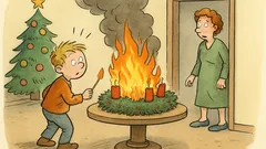 Witz: Mutter zu Fritzchen: Adventskranz anzünden…