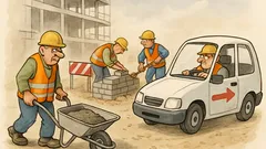 Witz: Auf der Baustelle arbeitet nur einer