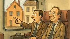 Witz: Zwei Kollegen auf Geschäftsreise im Zug