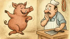 Witz: Steppt wild die Sau – Metzger nervös