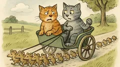 Witz: Zwei Katzen fahren im Mäusewagen…